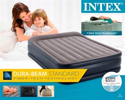 Кровать надувная двуспальная с насосом Intex 64136 (152х203х42) - фото 102802