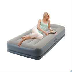 Надувная односпальная кровать Intex 64116 со встроенным насосом 220В (99х191х30) - фото 103122