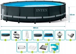 Intex 26326 / Каркасные бассейны Ultra XTR Frame / 488х122 / + песочн.фил, лестница, тент, подстилка - фото 104228