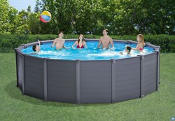 Каркасный бассейн Sequoia Spirit / Graphite Gray Panel Intex 26384 + песочн.фил, лестница, тент, подстилка (478х124) - фото 105538