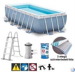 Intex 26788 / Прямоугольный каркасный бассейн Prism Frame / 400х200х100см / + фильтр-насос, лестница - фото 105994