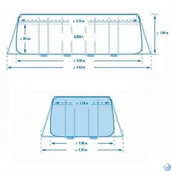 Intex 26788 / Прямоугольный каркасный бассейн Prism Frame / 400х200х100см / + фильтр-насос, лестница - фото 105995