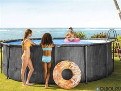 Intex 26742 / Каркасный бассейн Intex Greywood Prism Frame / 457х122см / + фильтр-насос (3785 л/ч)+лестница+тент+подстилка - фото 111752