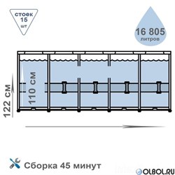Intex 26742 / Каркасный бассейн Intex Greywood Prism Frame / 457х122см / + фильтр-насос (3785 л/ч)+лестница+тент+подстилка - фото 111754