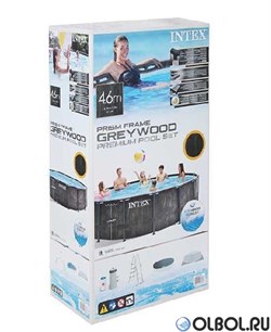 Intex 26742 / Каркасный бассейн Intex Greywood Prism Frame / 457х122см / + фильтр-насос (3785 л/ч)+лестница+тент+подстилка - фото 111755