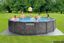Intex 26742 / Каркасный бассейн Intex Greywood Prism Frame / 457х122см / + фильтр-насос (3785 л/ч)+лестница+тент+подстилка - фото 111757