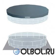 Intex 26742 / Каркасный бассейн Intex Greywood Prism Frame / 457х122см / + фильтр-насос (3785 л/ч)+лестница+тент+подстилка - фото 111758