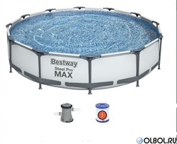 Бассейн каркасный  Steel Pro MAX Bestway 56416 + фильт насос (366х76см) - фото 111797