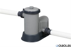 Каркасный бассейн на опорах Bestway 5611R + фильтр-насос, лестница, тент (610х366х122) - фото 112188