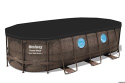 Bestway 56714 / Каркасный бассейн Power Steel  + фил.-насос, лестн, тент / 427х250х100 см - фото 112206