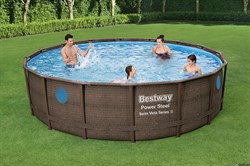 Каркасный бассейн Bestway 56725 с фильтр-насосом, лестницей и тентом, (488х122) - фото 112224