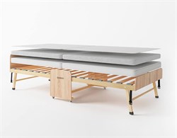 Раскладушка деревянная 200x90 см, на ламелях, нагрузка  150 кг, Основа сна MAX / цвет ДУБ - фото 114381