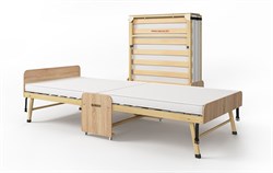 Раскладушка деревянная 200x90 см, на ламелях, нагрузка  150 кг, Основа сна MAX / цвет ДУБ - фото 114383