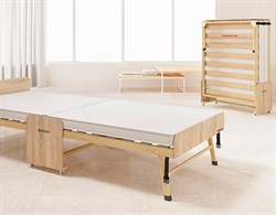 Раскладушка деревянная 200x90 см, на ламелях, нагрузка  150 кг, Основа сна MAX / цвет ВЕНГЕ - фото 114845