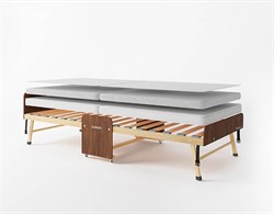 Раскладушка деревянная 200x90 см, на ламелях, нагрузка  150 кг, Основа сна MAX / цвет ВЕНГЕ - фото 114863