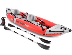 Надувная лодка / байдарка Excursion Pro K2 Intex 68309 + насос и весла (384х94см) - фото 115760