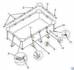 Intex 28272 / Прямоугольный каркасный бассейн / 300х200х75 см - фото 118650