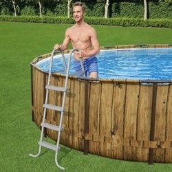 Каркасный бассейн Bestway 56725 с фильтр-насосом, лестницей и тентом, (488х122) - фото 122618