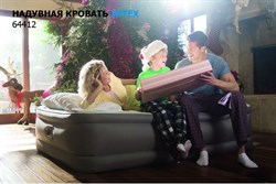 Надувная односпальная кровать Intex 64412  со встр. насосом 220В (99х191х46) - фото 123455
