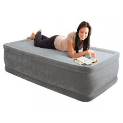 Надувная односпальная кровать Intex 64412  со встр. насосом 220В (99х191х46) - фото 123462