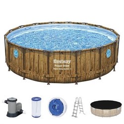 Каркасный бассейн Bestway 56725 с фильтр-насосом, лестницей и тентом, (488х122) - фото 125448