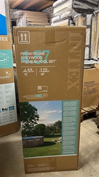 Intex 26742 / Каркасный бассейн Intex Greywood Prism Frame / 457х122см / + фильтр-насос (3785 л/ч)+лестница+тент+подстилка - фото 129237