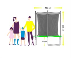 Батут с защитной сеткой DFC JUMP4FUN 6 ft зеленый с лестницей - TRA22FUJ4F-603 - фото 129904