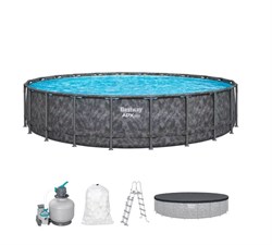 Bestway 561JZ / Каркасный бассейн  "APX" 365 / 671х132см /+ песочный фильтр-насос, лестница, тент, полисферы - фото 129918