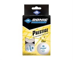 Мячики для н/тенниса DONIC PRESTIGE 2, 40+ 6 штук, белые - 658021 - фото 130050