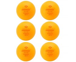 Мячики для н/тенниса DONIC EXCLUSIVE 3* 40+, 6 штук, оранжевый - 658038E - фото 130116