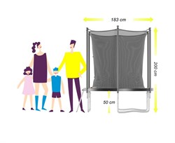 Батут с защитной сеткой DFC JUMP4FUN 6 ft черный с лестницей - TRA22FUJ4F-602 - фото 130211