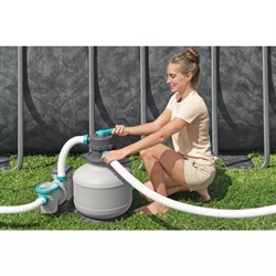 Bestway 561KA / Каркасный прямоугольный бассейн - "APX" 365  /549х274х132см/ + песч.фил-нас, лестн, тент, полисферы - фото 130223