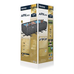 Bestway 561KA / Каркасный прямоугольный бассейн - "APX" 365  /549х274х132см/ + песч.фил-нас, лестн, тент, полисферы - фото 130229