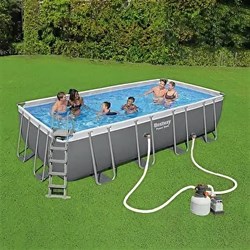 Прямоугольный каркасный бассейн Bestway 56466 + песч.фил.-насос, лестница, тент (549х274х122) - фото 130452