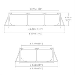 Intex 28270 / Прямоуголный каркасный бассейн / 220х150х60 см - фото 130466
