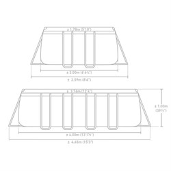 Intex 26788 / Прямоугольный каркасный бассейн Prism Frame / 400х200х100см / + фильтр-насос, лестница - фото 130526