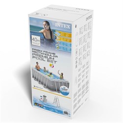 Intex 26788 / Прямоугольный каркасный бассейн Prism Frame / 400х200х100см / + фильтр-насос, лестница - фото 130527