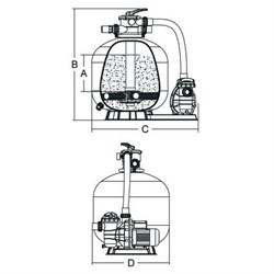 Песочный насос-фильтр Aquaviva, FSF400-6W / 8100 л.ч / песок 45 кг / до 34м³ / FSF450 - фото 130560