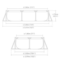 Intex 28272 / Прямоугольный каркасный бассейн / 300х200х75 см - фото 130637
