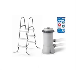 Intex 26706 / Каркасный бассейн Prism Frame / 305х 100 см  +фильтр-насос, лестница - фото 130820