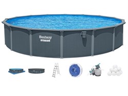 Bestway 561RP Бассейн со стальными стенками Hydrium 732x132см + песч.фил.-нас., тент, подст, лестн. скиммер, - фото 133564