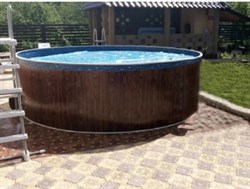 Морозоустойчивый бассейн Лагуна 2,5 х 1,25м- коричневый, пленка мрамор 0/4 мм / +скиммер - фото 133951