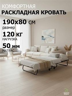 Раскладушка односпальная с матрасом / 190 х 80 см / Виктория 800 М - фото 134247