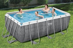 Bestway 56722 / Прямоугольный каркасный бассейн  412х201х122 см + фильтр-насос, лестница - фото 135367