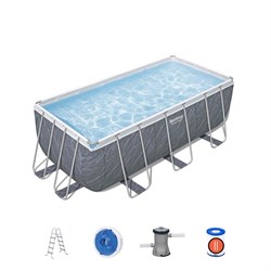 Bestway 56722 / Прямоугольный каркасный бассейн  412х201х122 см + фильтр-насос, лестница - фото 135368