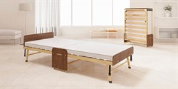 Раскладушка деревянная с матрасом 190х80 см,  на ламелях, Основа Сна , цвет ОРЕХ - фото 97757