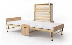 Раскладушка деревянная 200x90 см, на ламелях, нагрузка  150 кг, Основа сна MAX / цвет ОРЕХ - фото 97849