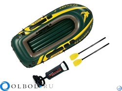 Надувная лодка Intex 68347 2-x местная Seahawk 200 Set +весла и насос - фото 98442