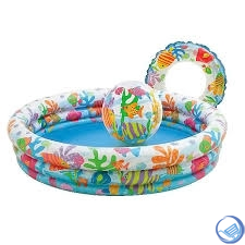 Бассейн детский Аквариум с мячом и кругом Intex 59469 (132х28) - фото 99259