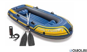 Надувная лодка Intex 68370 Challenger 3 Set + вёсла, руч.насос Надувная лодка Intex 68370 Challenger 3 Set + вёсла, руч.насос